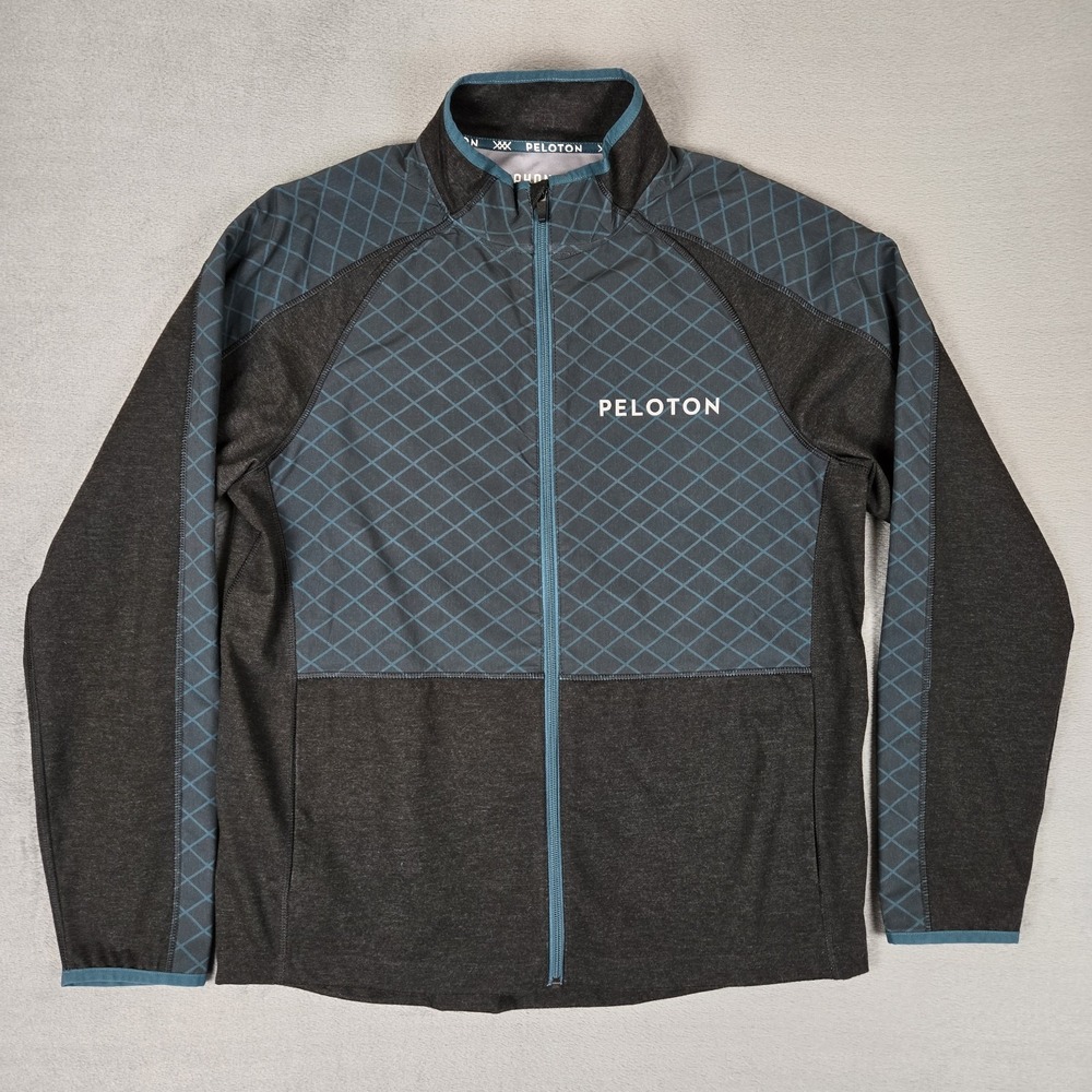 Rhone X Peleton‎ Jacket Mens Medium Tech Terry Full Zip #100047 Teal Performance